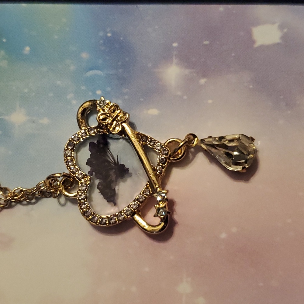 Purple Dried Flowers Locket Necklace by Hot Topic [Free gift w/ purchase] - Picture 2 of 4
